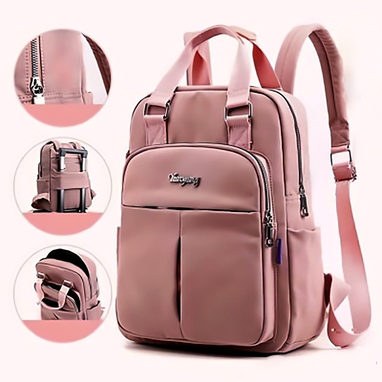 New leisure nylon ladies CHINA Bagpack (Pink)