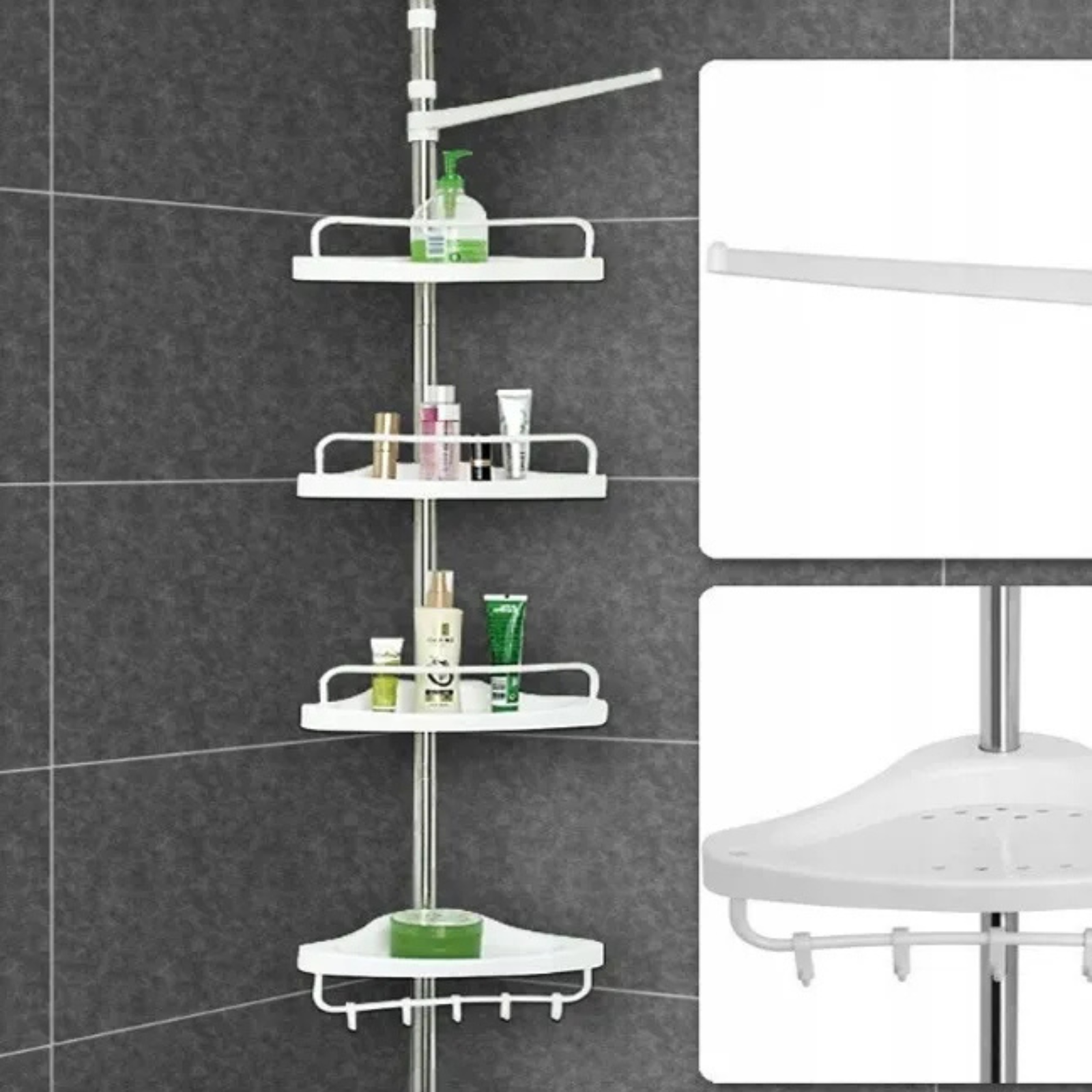 Adjustable Bathroom Corner Shelf Rack